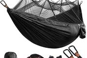 NEW SALE | Travel Bug Net Camping Hammock | 300kg Load Capacity,| 2 x Premium Carabiners,4 x Nylon Slings Included | For Outdoor Indoor Garden