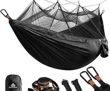 NEW SALE | Travel Bug Net Camping Hammock | 300kg Load Capacity,| 2 x Premium Carabiners,4 x Nylon Slings Included | For Outdoor Indoor Garden