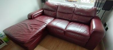 Leather L shaped sofa