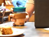 SoleCup Reusable Glass Travel Mug with Cork Band and Lid - Blue