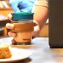 SoleCup Reusable Glass Travel Mug with Cork Band and Lid - Ice Cream Image 2