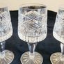 Vintage Tyrone Crystal Coleen Wine Glasses Signed Irish Cut Glass Set of 3 Image 2