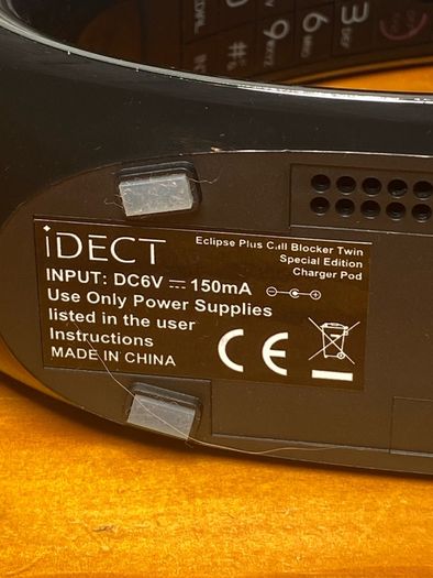 IDECT Eclipse Plus Digital Cordless Landline Phone w/Built in Answering Machine Black Retro