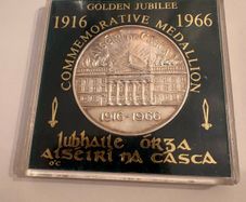 Easter Rising Commemorative Silver Medallion 1916 1966. In Case Of Issue. 33.5 Grms Approx. 0.925 Silver Made By O Connor, Jewellers Dublin.