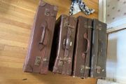 Vintage leather hardback suitcases