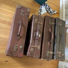 Vintage leather hardback suitcases