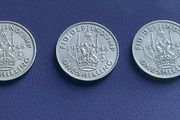Fine grade 3 Scottish 1 one shilling coins 1948 George VI