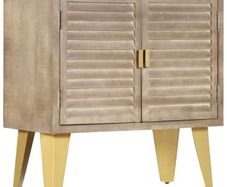 Sideboard 80x35x80 cm Solid Mango Wood and Cast Iron
