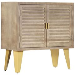 Sideboard 80x35x80 cm Solid Mango Wood and Cast Iron