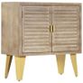 Sideboard 80x35x80 cm Solid Mango Wood and Cast Iron Image 2