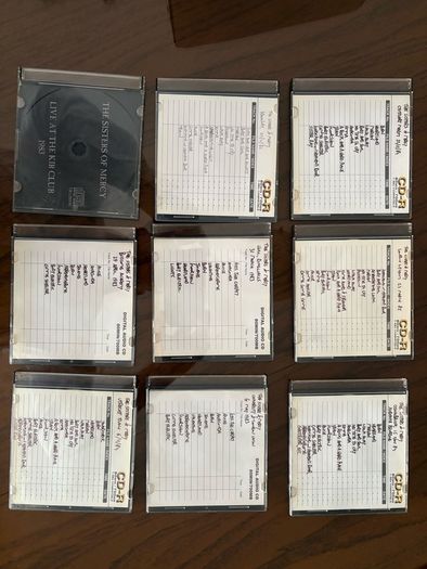Job lot of thirty one Sisters of Mercy live bootleg recordings plus one CD of demo recordings. All look in good condition. See photos for shows and dates. Sold as a job lot. Bargain!