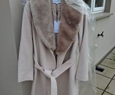 Reiss Long Wool Coat - Removable Faux Fur Collar - UK 10 BNWT RRP 475