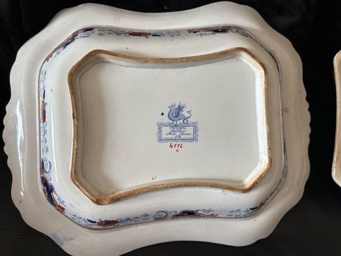 Antique John Ridgway Penang Pattern 4118 Superior Stone China Covered Tureen c.1835