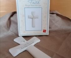 First Holy Communion Porcelain Bisque Cross - Wall Plaque