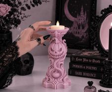 Gothic Pumpkin Candle Holder  Halloween Decoration