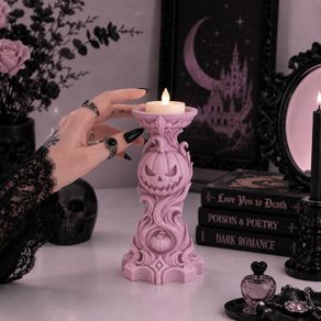 Gothic Pumpkin Candle Holder  Halloween Decoration