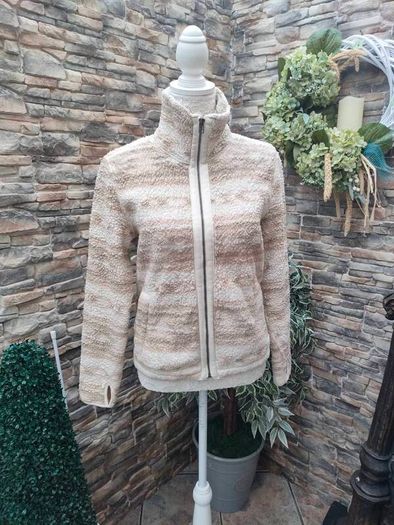 old navy cream Beige full zip borg fleece Xs S