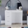 3 Drawer Dressing Table Makeup Desk Riano Bedroom Furniture (White) Image 5