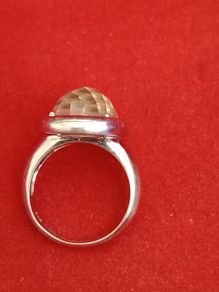 Vintage Sterling Silver with Clear Quartz Gem