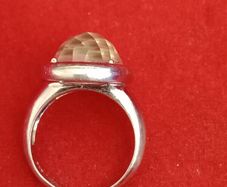 Vintage Sterling Silver with Clear Quartz Gem