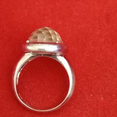 Vintage Sterling Silver with Clear Quartz Gem