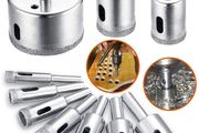Diamond Drill Bit, Hole Saw Drill Bits Tools Set for Glass/Tile/Ceramic/Marble/Porcelain Cutting, Hollow Core Drill Bits Cutter with Diamond Coating, Carbon Steel 8mm-50mm 10 PCS