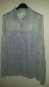 Per Una silver grey lace blouse Perfect condition size UK12 EU40 Postage included