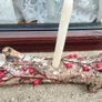 Lovely Timber Log Candle Holder With Candle. Image 3