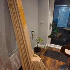 Bundle of pine timber for DIY projects
