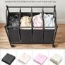 Laundry sorter basket  4 compartments black Image 2