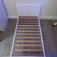 White Wooden Cot Bed / Toddler Bed