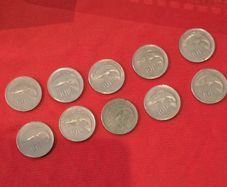 10 Irish 10p coins from 93, 94 & 99