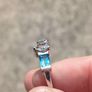Sky blue Topaz and Zircon Sterling silver ring Image 4
