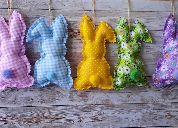 Handmade Easter Bunting / Hanging decorative bunnies