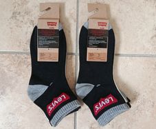 2x 3 Pairs of 1/4 Crew Ribbed Ankle Socks Juniors 5-7 Years LEVI'S Boy's Batwing