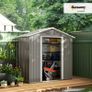 Outdoor Garden Shed Storage, Backyard Steel Utility Tool Shed, Lawn Garage Building Organizer w/Sliding Door, Gable Roof, 1.94x1.1x1.84m, 4 Vents-Gray Image 3