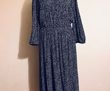 Joules navy star print midi dress, size UK 10