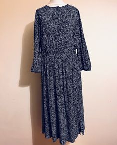 Joules navy star print midi dress, size UK 10