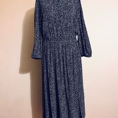 Joules navy star print midi dress, size UK 10