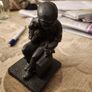 Hand Crafted Studio Twro North Wales Coalman Splitting Slate Tiles. Hand Carved From Coal. In Very Good Condition. Image 2