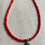 Red/ Orange Beaded Necklace Image 2