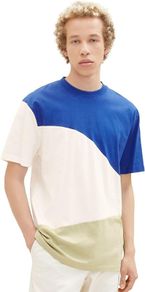 TOM TAILOR Denim men's relaxed fit T-shirt with cutline pattern, size L