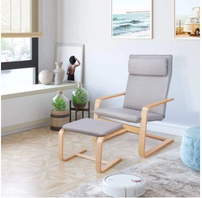 BRAND NEW Lounge Rocking Chair Relaxing with Footrest Wooden