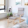 BRAND NEW Lounge Rocking Chair Relaxing with Footrest Wooden Image 3