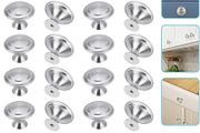 20 PCS Kitchen Door Knobs Stainless Steel Cupboard Handles Round Mushroom Door Pull Handle Knobs Polished Wardrobe Door Knobs Drawer Knobs with Screws for Drawer Door Cupboard (FREE POSTAGE)