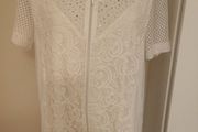 Gelco white zipped lace short sleeve blouse size UK20 EU48 Postage included