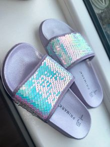 Purple sequins slidders