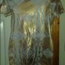 Lovely TOPSHOP Dress up white golden print mini open back dress size UK12 EU40 Perfect condition Postage included Image 2
