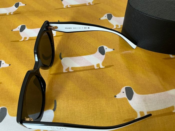 Prada Black And Cream Sunglasses