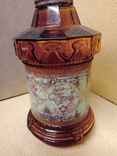 Vintage Amber Glass / Oil Kerosene Lamp